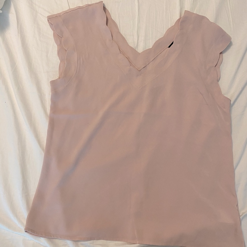 Light pink scalloped blouse from express